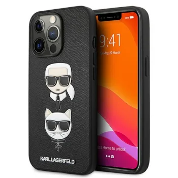 Karl Lagerfeld Saffiano Karl&Choupette Case for iPhone 13 Pro / 13 Black