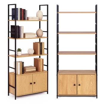 Industriālais loft stila plaukts ar skapīti 4 līmeņi ModernHome