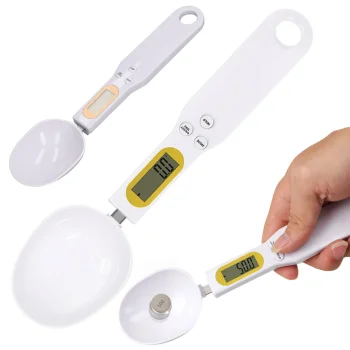 Digital Kitchen Spoon Scale with LCD Display, 500g, white