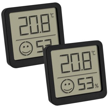 TFA Digitālais termo-higrometru komplekts 2 gab. Melns