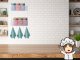 Hanging Metal Organizer / Shelf with Hooks, White