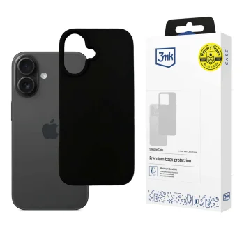 3mk iPhone 16 Plus vāciņš Silicone Case, melns
