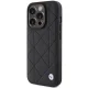BMW iPhone 15 Pro Max Case Leather Quilted, Black