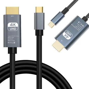 Кабель USB-C на HDMI 4K 60Hz, адаптер-переходник Type-C для ноутбука 1.8м