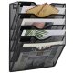 Wall Mounted File Organizer with 5 Tiers, Black
