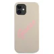 Guess iPhone 12 mini Case Silicone Vintage, Gray Pink