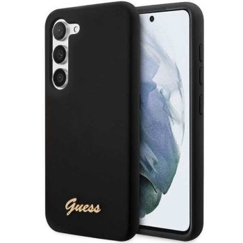 Guess Samsung Galaxy S23+ Case Silicone Vintage Gold Logo, Black