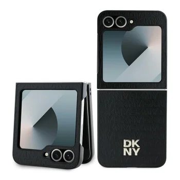 DKNY Repeat Pattern Stack Logo vāciņš Samsung Galaxy Z Flip6, melns