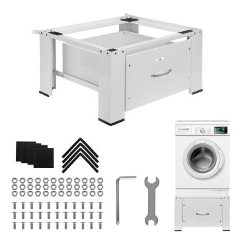 Maclean MC-117 W veļas mašīnas / žāvētāja paliktnis ar atvilktni, 150kg, balts
