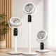 Bezvadu uzlādējams 3-in-1 ventilators ar pulti, balts/melns