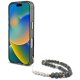 Guess Palm Trees Triangle Pearl Strap MagSafe vāciņš Apple iPhone 16, melns