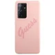 Чехол Guess для Galaxy S21 Ultra Silicone Vintage Script, розовый