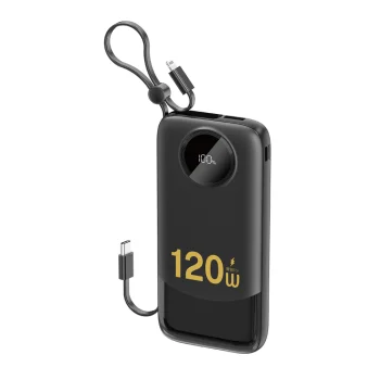 Dudao K13 10000mAh Ārējais Akumulators ar Kabeļiem, Melns