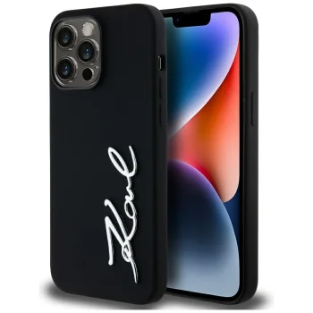 Силиконовый чехол Karl Lagerfeld с металлическим логотипом для iPhone 14 Pro...