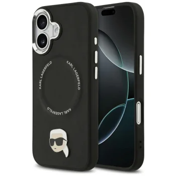 Karl Lagerfeld iPhone 17 vāciņš Karl Pin MagSafe, melns
