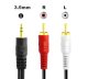 3.5mm Jack uz 2x RCA Audio Kabelis 1.5m Melns