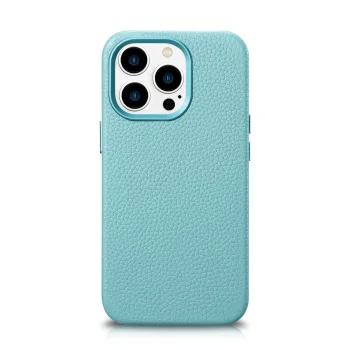 Icarer iPhone 14 Pro Max Leather Case Litchi Premium MagSafe, Green