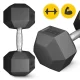 4FIZJO HEX Steel Dumbbell 27.5 kg, Black (1 pc)