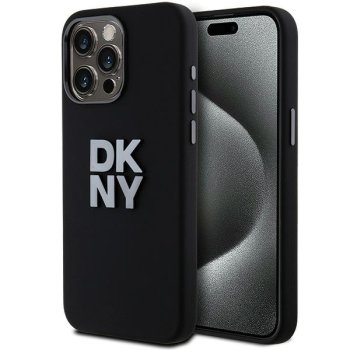 DKNY iPhone 15 Pro Max Case Liquid Silicone Metal Logo, Black