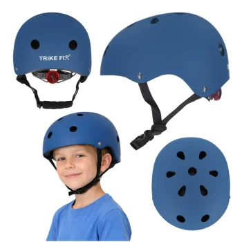 Детский велосипедный шлем Trike Fix с LED, S (48-54см), темно-синий