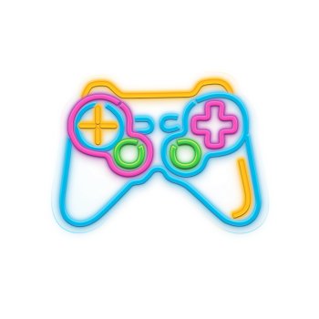 Gamepad LED neona zīme Neolia NNE19 spēļu istabai USB ar regulatoru, daudzkrāsaina