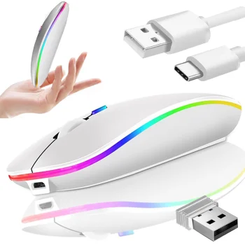Bezvadu optiskā pele Slim 2.4 GHz / Bluetooth, balta