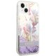 Guess Flower Liquid Glitter Case for iPhone 14 Plus - Violet