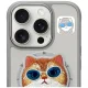 Nimmy iPhone 16 Pro Max Case Glasses Cool Cat MagSafe, Gray