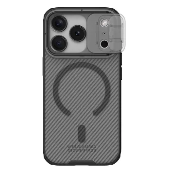 Nillkin iPhone 17 Pro vāciņš Camshield Pro Magnetic, caurspīdīgi melns