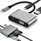 USB-C adapteris ar HDMI 4K, VGA, USB 3.0 un USB-C Power Delivery