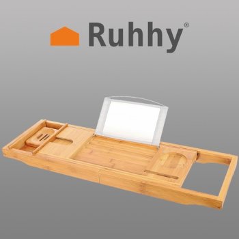 Extendable Bamboo Bath Caddy Tray for Bathtub