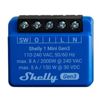Shelly 1 Mini Gen3 Smart Controller, WiFi/Bluetooth