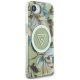 Guess IML Metal Glitter Flowers Triangle MagSafe vāciņš Apple iPhone 16e - Zaļš