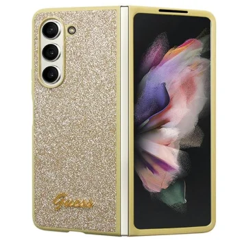 Чехол Guess для Samsung Galaxy Z Fold 5 Glitter Script, золотой