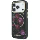 Guess IML Glitter Blossom Roses MagSafe vāciņš iPhone 18 Pro Max / 17 Pro Max, melns