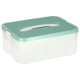 Toy and Small Items Organizer Box with Lid and Compartments, 8L, Turquoise/White