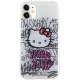 Hello Kitty iPhone 11 / XR Case IML Kitty On Bricks Graffiti, White