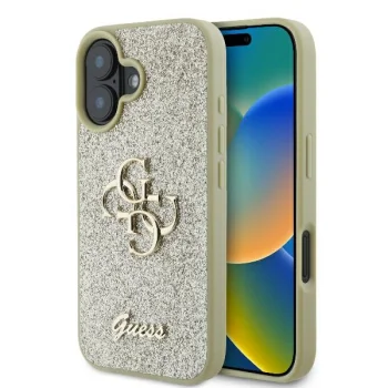 Guess Fixed Glitter Big 4G vāciņš iPhone 16 Plus zelta