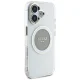 Чехол Guess IML Metal Colored Circle Classic Logo MagSafe для iPhone 16, серый