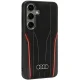 Audi Genuine Leather MagSafe vāciņš Samsung Galaxy S24, melns/sarkans