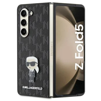 Karl Lagerfeld Samsung Galaxy Z Fold 5 vāciņš Saffiano Monogram Ikonik Pin, melns