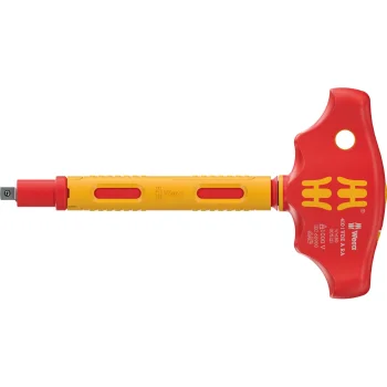 Wera 410 i VDE A RA VDE-Insulated T-Handle Ratchet Adapter Screwdriver 1/4"