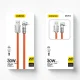 Dudao L24AL USB-A uz Lightning leņķa kabelis 30W 1m, oranžs
