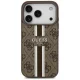 Guess 4G Printed Stripes MagSafe vāciņš iPhone 17 Pro, brūns