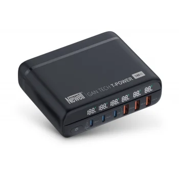 Newell GaN Tech T-power 140W tīkla lādētājs ar adapteriem, melns