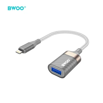 OTG-адаптер BWOO BZ70 Lightning - USB-A 0,18 м, серый
