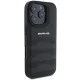 Mercedes-Benz iPhone 16 Pro Max Case AMG Leather Debossed Lines, Black
