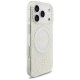 Guess IML Flowers Electro Pearl Strap MagSafe Case for iPhone 17 Pro, White