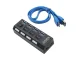 USB Hub 4x USB 3.0 with Switches, Black