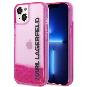 Karl Lagerfeld Liquid Glitter Elong Case for iPhone 14 Plus Pink